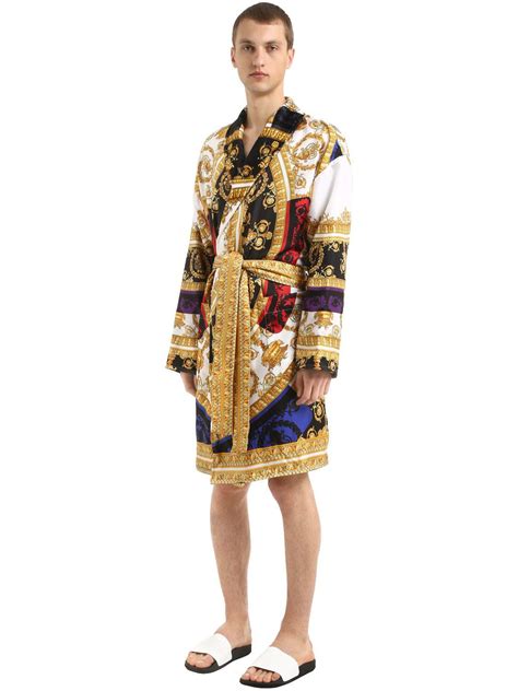 versace mens silk robe|Versace barocco print robe.